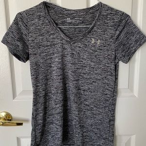 Grey V-neck Workout Tee